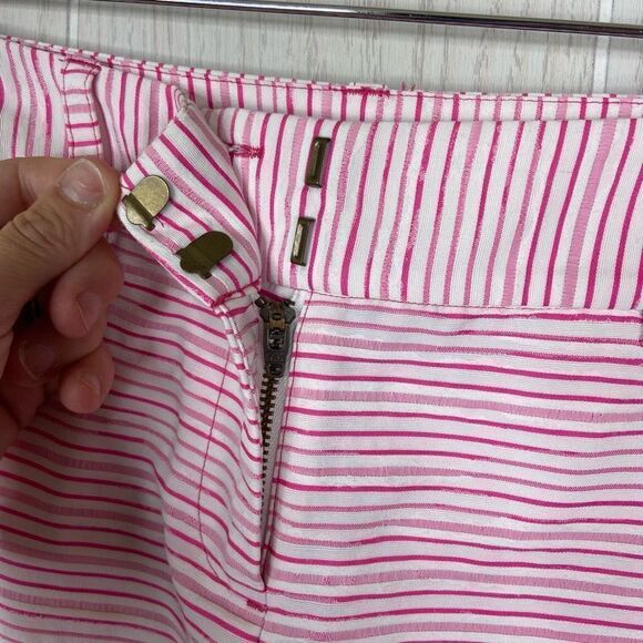 Vineyard Vines Women's Shorts Classic Mid-Rise Striped Pink And White Size 2 - Picture 5 of 9
